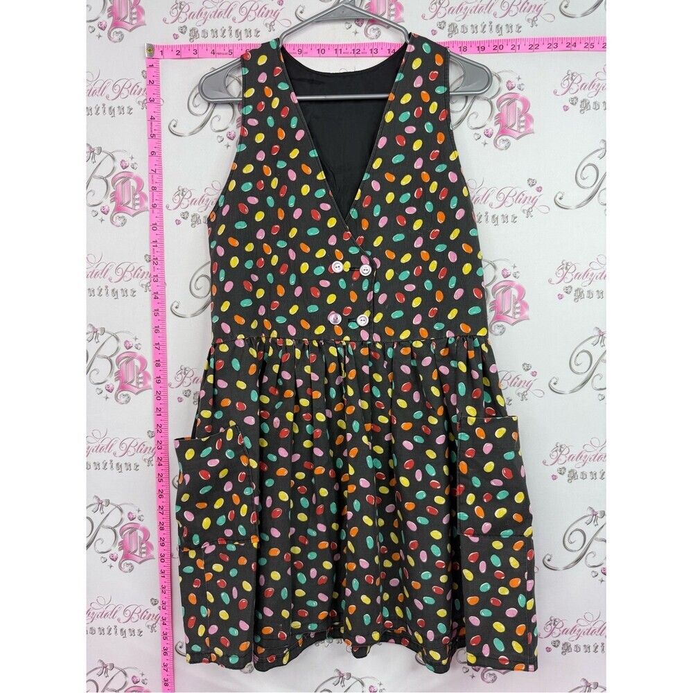Dress jellybean retro vintage Black Dress with Colorful Candy Dot Print